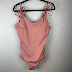 Albion Womens The Natalie The Kate One Piece Swimsuit XL Pink Tie Straps